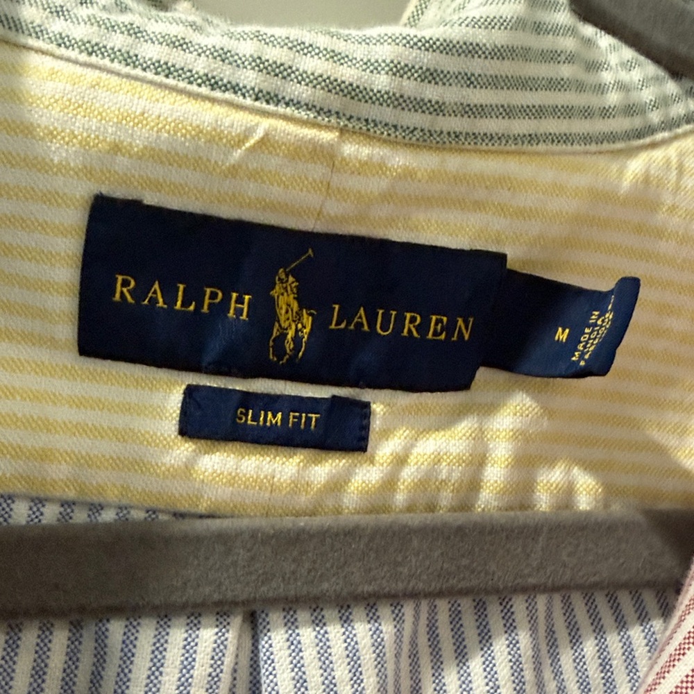 Ralph Lauren Yellow and Blue Striped Shirt - Picture 3 of 3